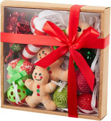 Frisco Holiday Festive Red Variety Pack Gift Box Cat Toy with Catnip, 14 count | Chewy