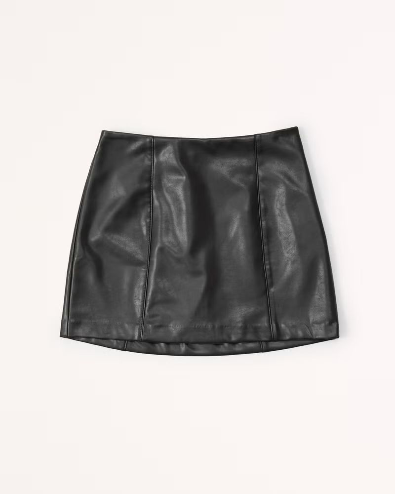 Women's Vegan Leather Mini Skort | Women's Bottoms | Abercrombie.com | Abercrombie & Fitch (US)