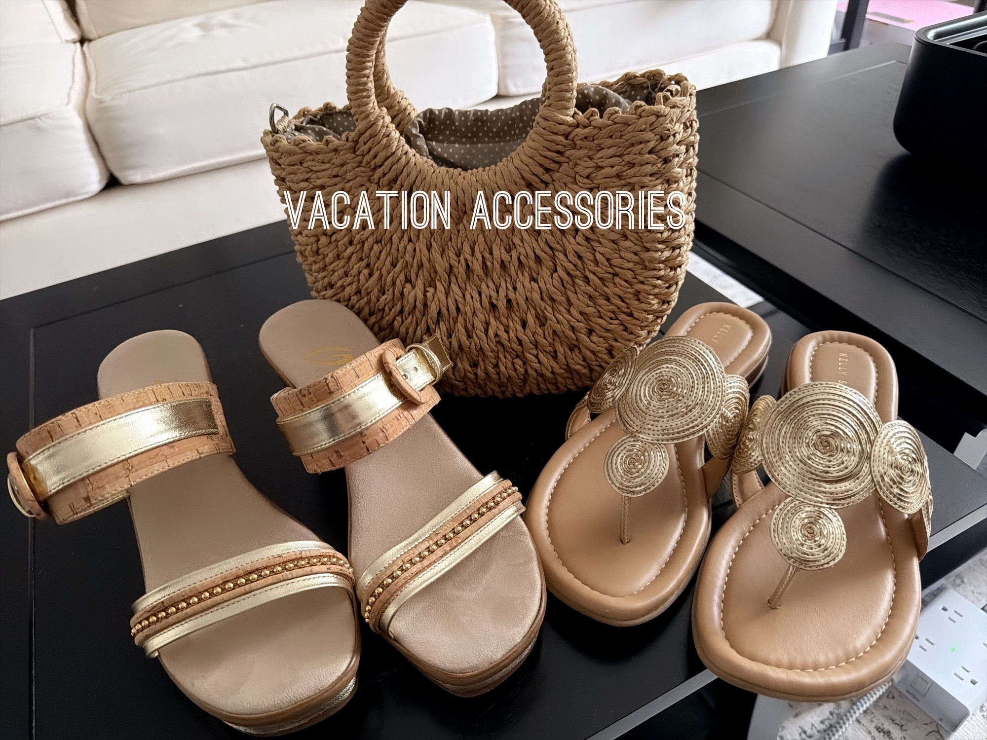 Gold shoes are perfect for Spring break, summer vibes! Love a straw bag, and check out the cork texture on these wedges! 

#LTKgrwm #LTKSeasonal #LTKTravel