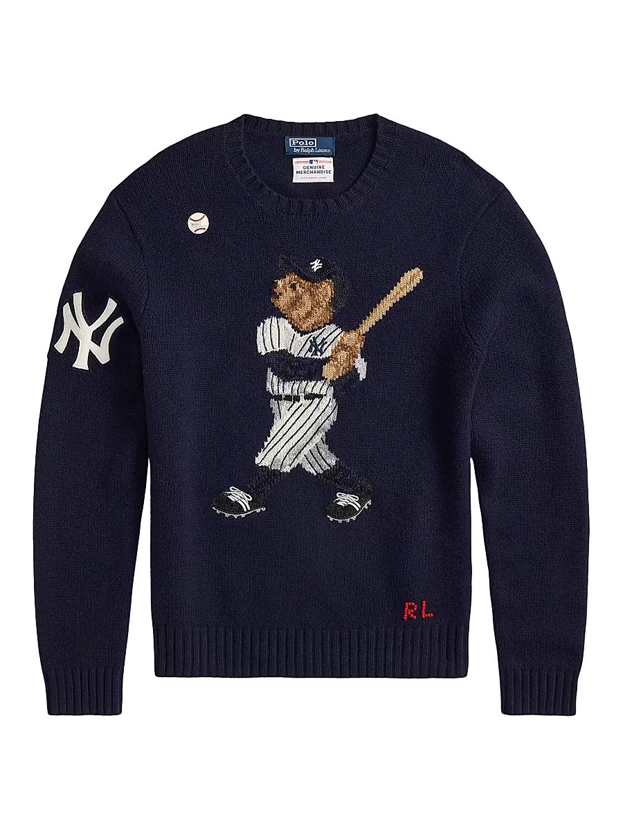 Men's Yankees Bear Wool Sweater - Bear Navy Combo - Size Small | Saks Fifth Avenue