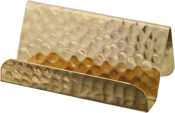 GoCraft Business Card Holder Stand | Fits 20-30 Business Cards (Pure Brass) | Amazon (US)