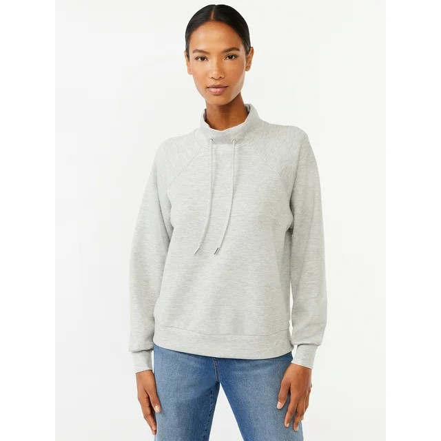 Scoop Women's Ultimate ScubaKnit Funnel Neck Sweatshirt, Sizes XS-XXL | Walmart (US)
