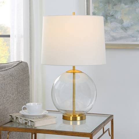 Noble Park Aransas Clear Glass and Gold Accent Table Lamp - #7759K | Lamps Plus | Lamps Plus