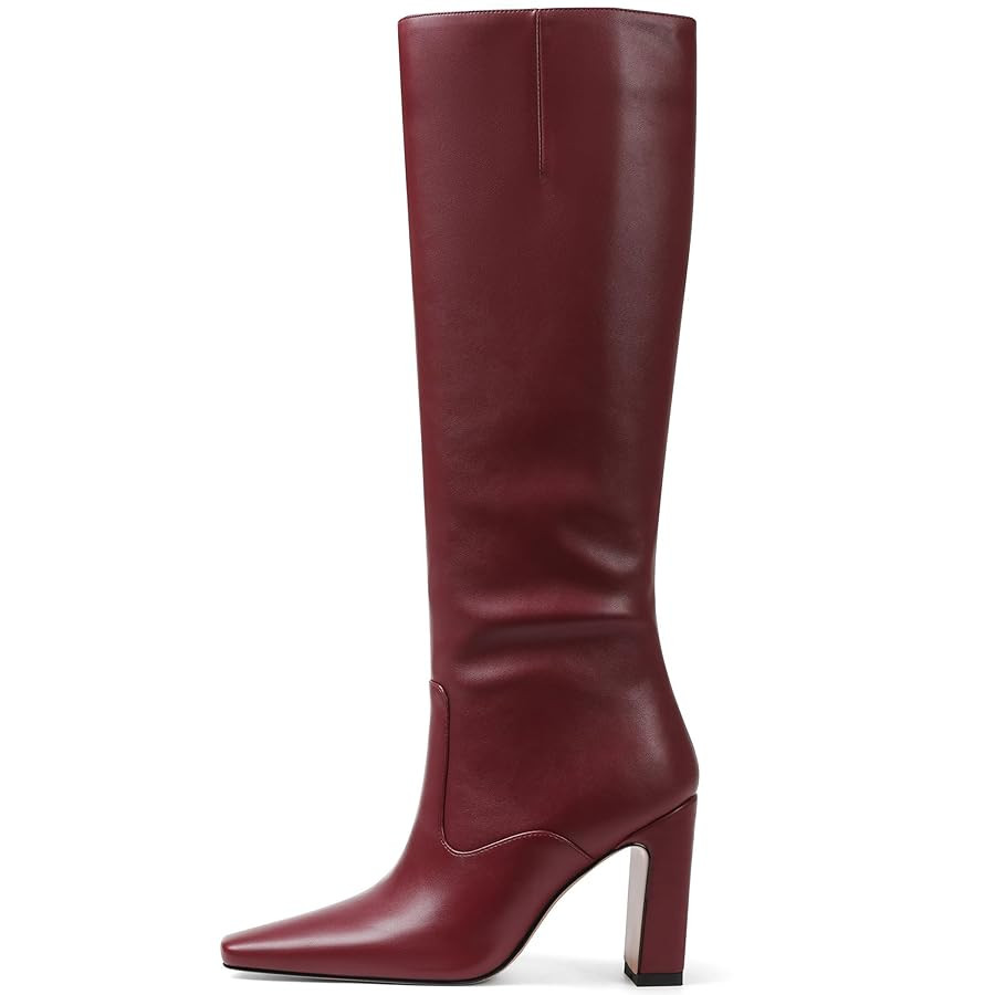 Lovee Cosee Women's Knee High Boots 2025 Chunky Block Heel Square Toe with Side Zipper Fall Winte... | Amazon (US)