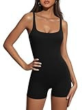 AUTOMET Womens Flattering Shaping Slimming Jumpsuit Supportive Stretchy Soft Romper for Workout V... | Amazon (US)