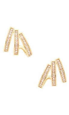 8 Other Reasons Stacked Arc Earring in Gold & Clear from Revolve.com | Revolve Clothing (Global)
