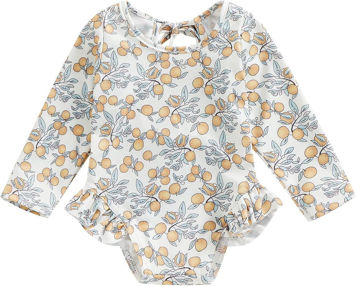 Toddler Newborn Baby Girl Swimsuit Floral One Piece Swimwear Kid Ruffle Bathing Suit | Amazon (US)