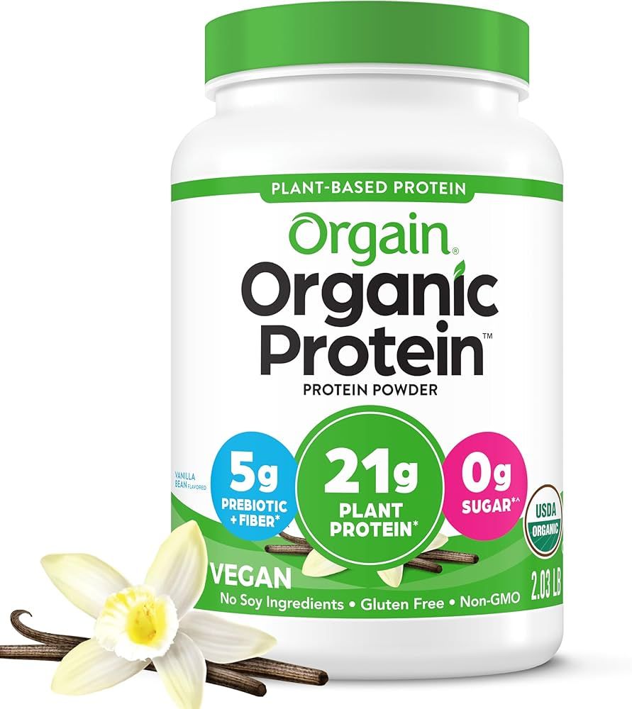 Orgain Organic Vegan Protein Powder, Vanilla Bean - 21g Plant Based Protein, Gluten Free, Dairy F... | Amazon (US)