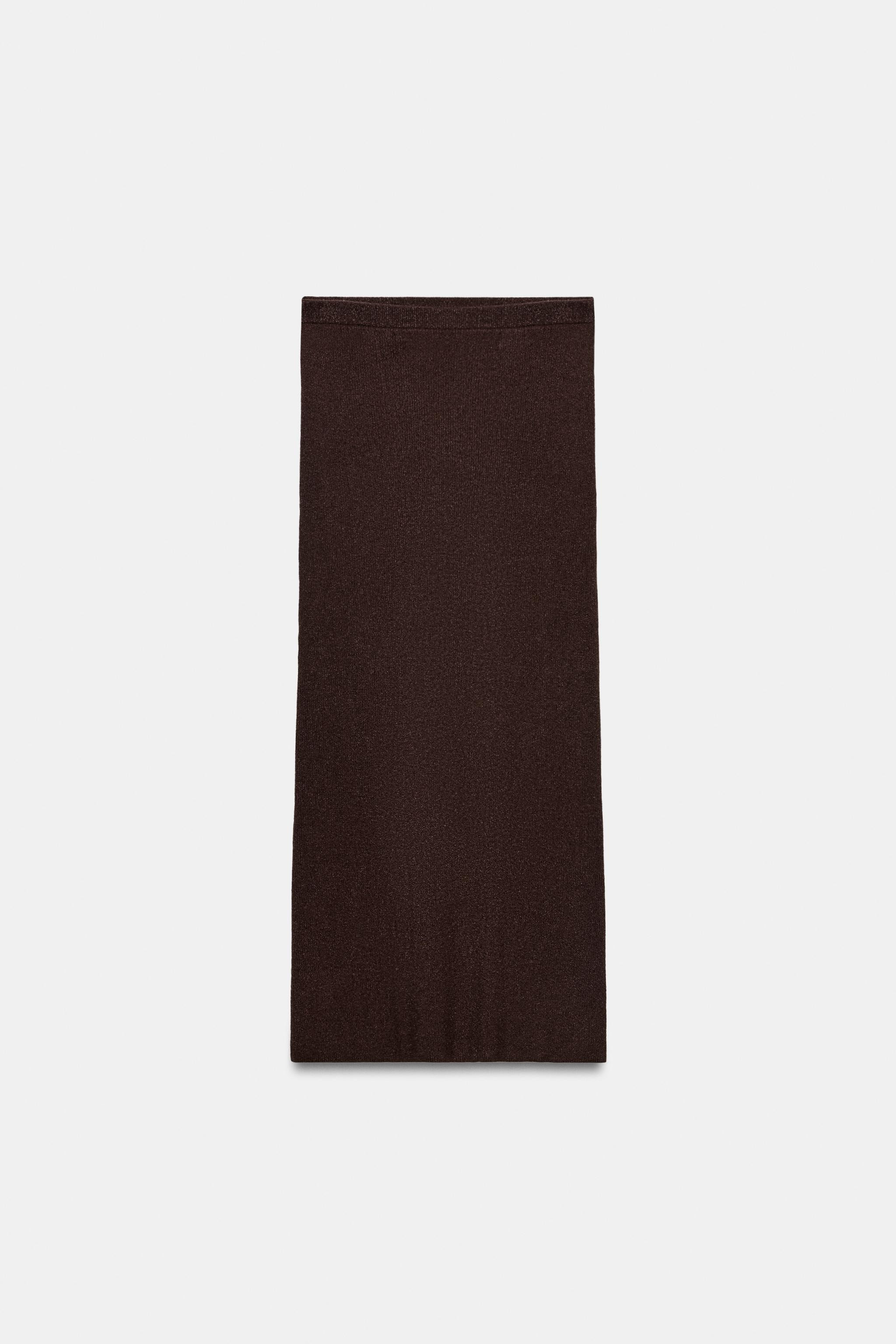 METALLIC YARN RIB KNIT MIDI SKIRT | Zara UK