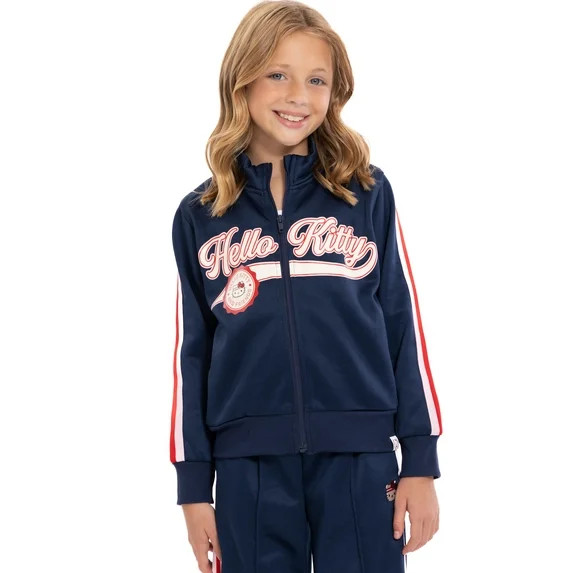 Wonder Nation Hello Kitty Girls Graphic Full-Zip Track Jacket, Sizes 4-18 | Walmart (US)