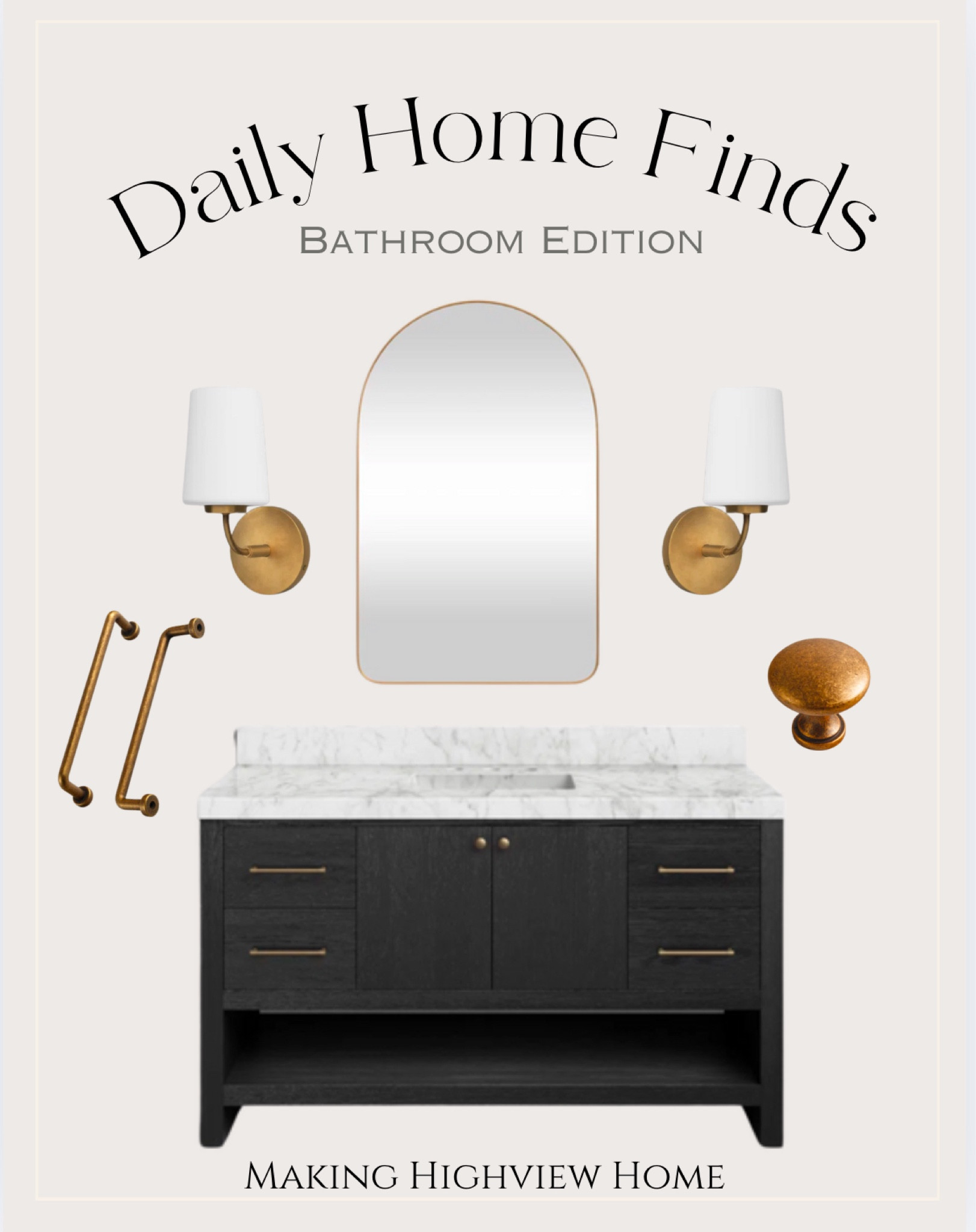 Daily Home finds bathroom edition. The vanity is so classic and beautiful and it’s perfect paired with brass accents 

#LTKStyleTip #LTKHome