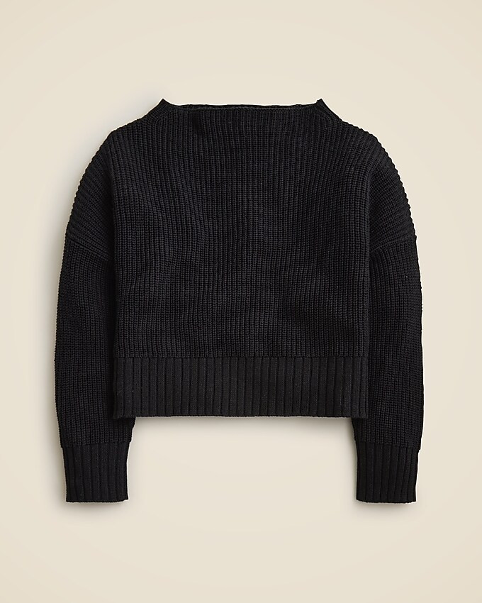 Ribbed funnelneck sweater in linen-cotton blend | J. Crew US