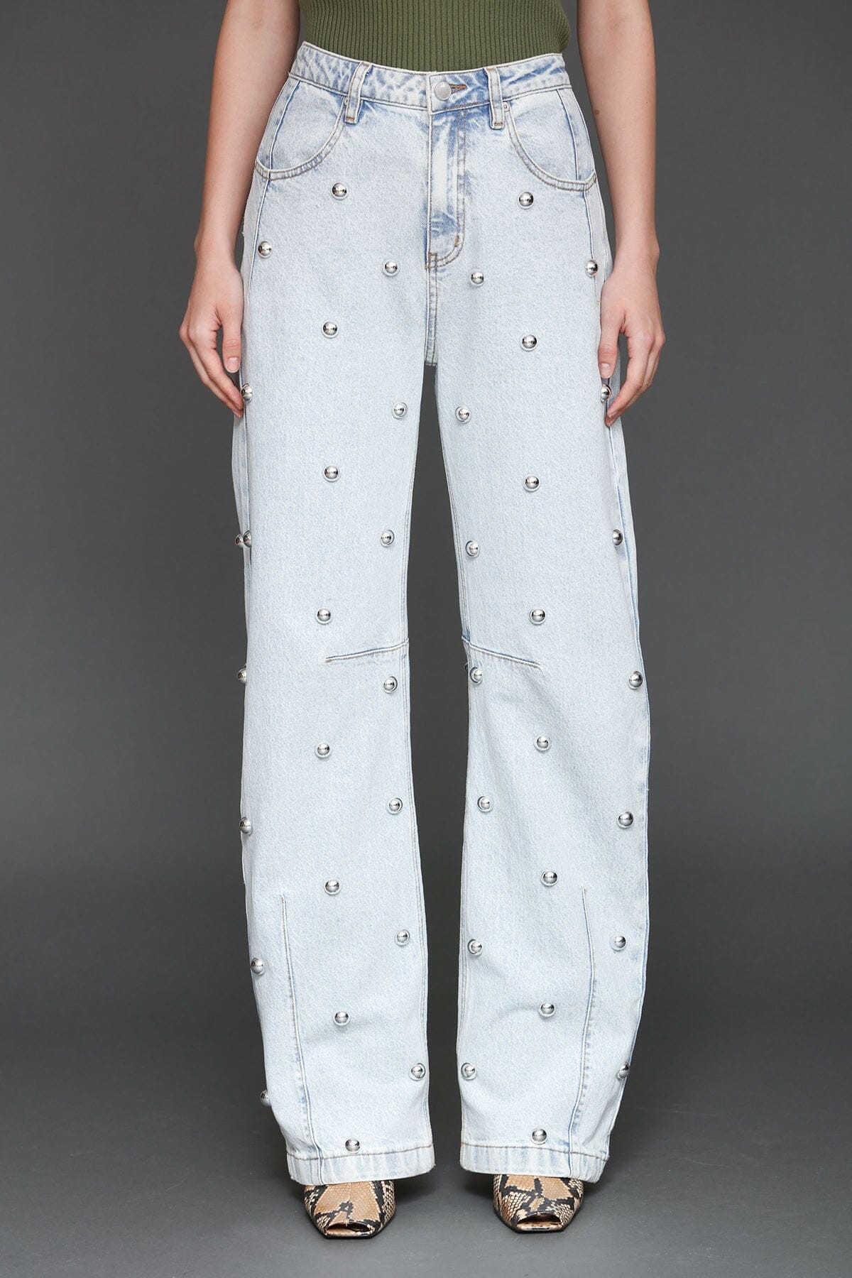 Studded Straight Leg Jeans | Avec Les Filles