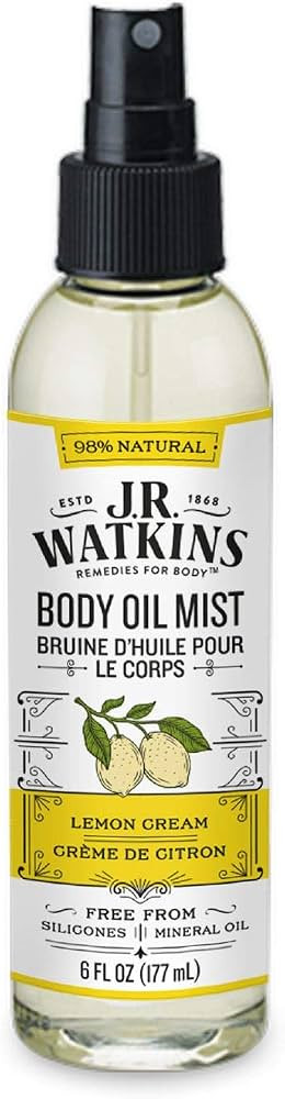 J.R. Watkins Natural Hydrating Body Oil Mist, Lemon Cream, Moisturizing Body Oil Spray for Glowin... | Amazon (US)