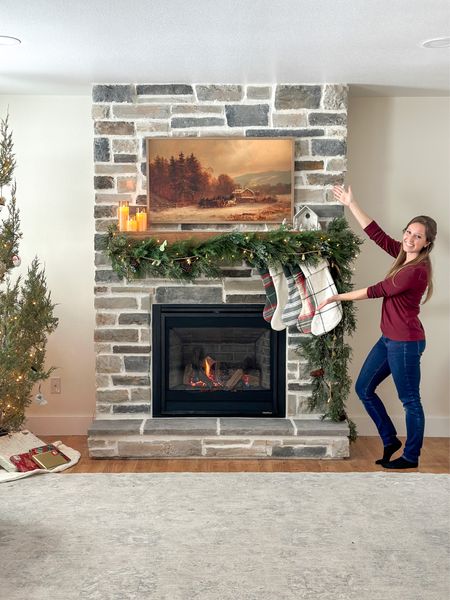 DIY Fireplace Reveal & Living Room Christmas Decor 🎄 Christmas mantel, Christmas fireplace, Christmas decorations, holiday decor, Christmas living room 

#LTKHoliday #LTKSeasonal #LTKhome