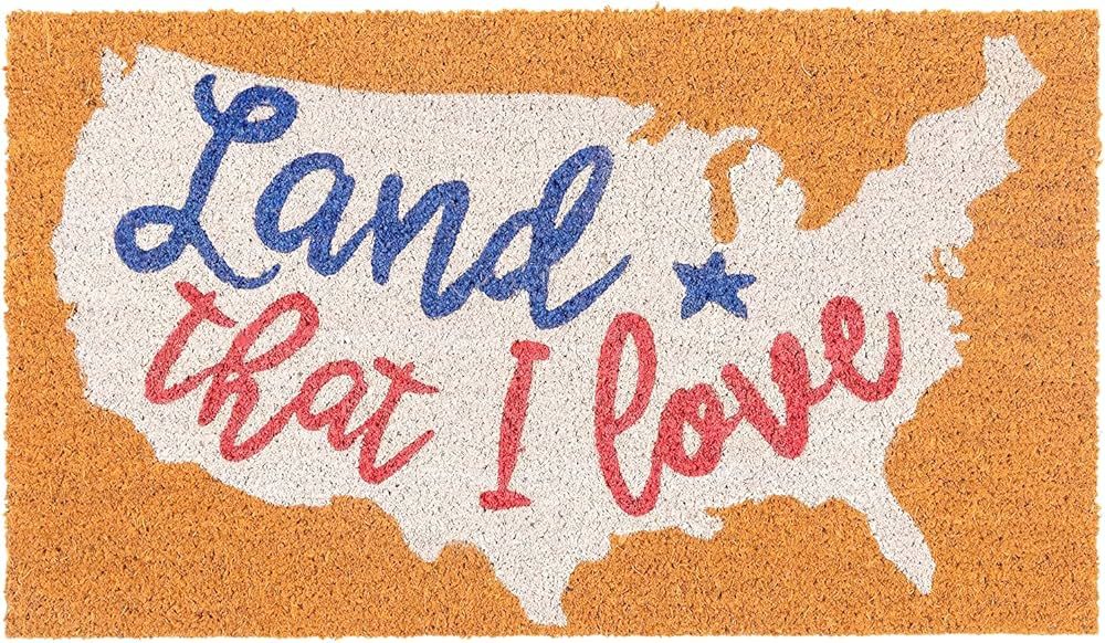 Patriotic Doormat - Land That I Love - Natural Coir Fiber Summer Doormat - 17" x 29" 4th of July ... | Amazon (US)