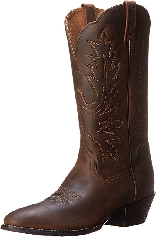 Ariat Heritage Round Toe Western Boots - Women’s Leather Cowgirl Boots | Amazon (US)