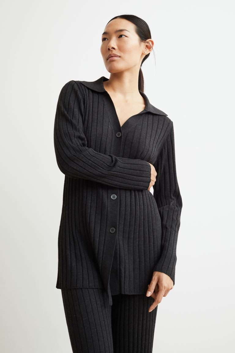 Collared Ribbed Cardigan | H&M (US + CA)