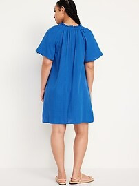 Crinkle Gauze Mini Swing Dress | Old Navy (US)