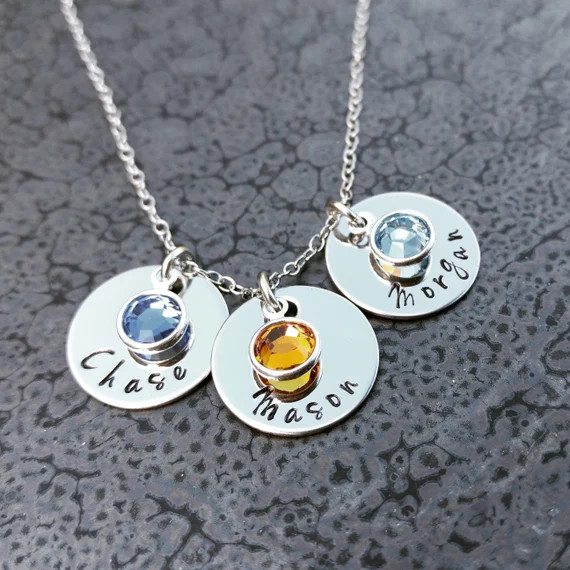 Necklace for Mom Mother's Necklace Personalized Mother's Jewelry With Child's Name And Birthstone | Etsy (US)