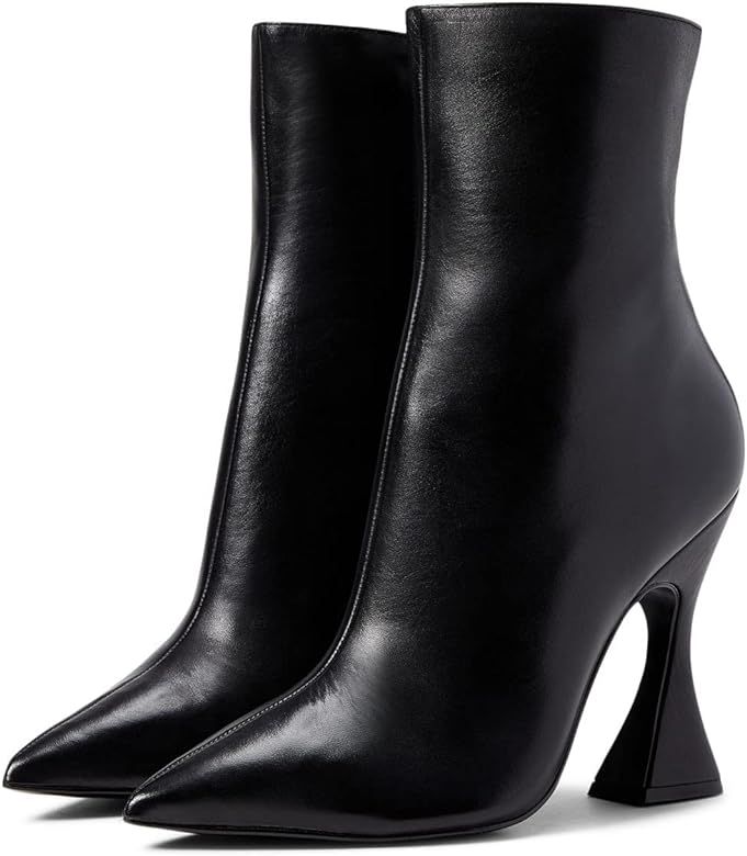 Amazon.com | Steve Madden Women's Vivy Ankle Boot, Black Leather, 8 | Ankle & Bootie | Amazon (US)