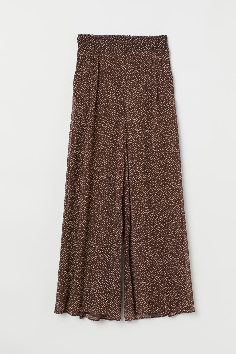 Palazzo Pants - Dark brown/patterned - Ladies | H&M US | H&M (US + CA)