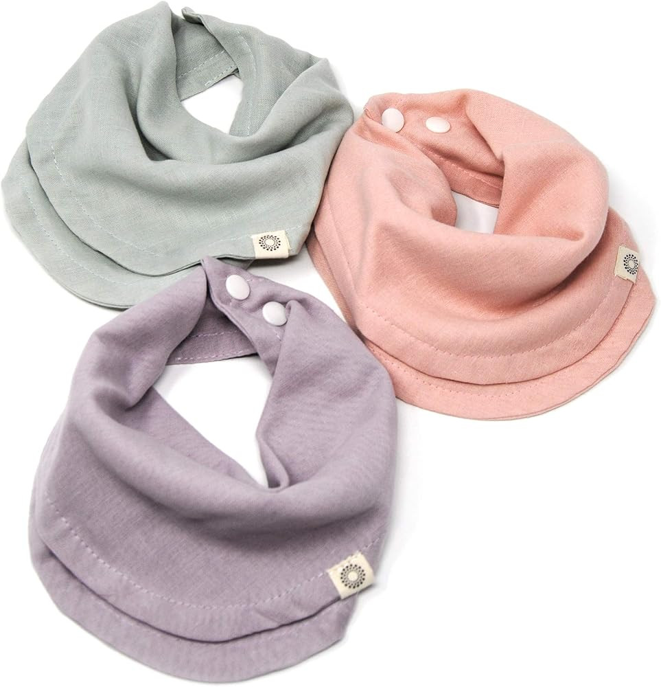 Indi by Kishu Baby - GOTS Organic Infinity Scarf Bib Set - 4-Way Reversible, 8 Layer Muslin Drool... | Amazon (US)