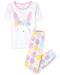 Girls Short Sleeve Easter Bunny Snug Fit Cotton Pajamas | The Children's Place