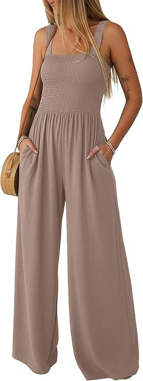 Lepunuo Women Casual One Piece Overalls Summer Wide Leg Jumpsuits | Amazon (US)