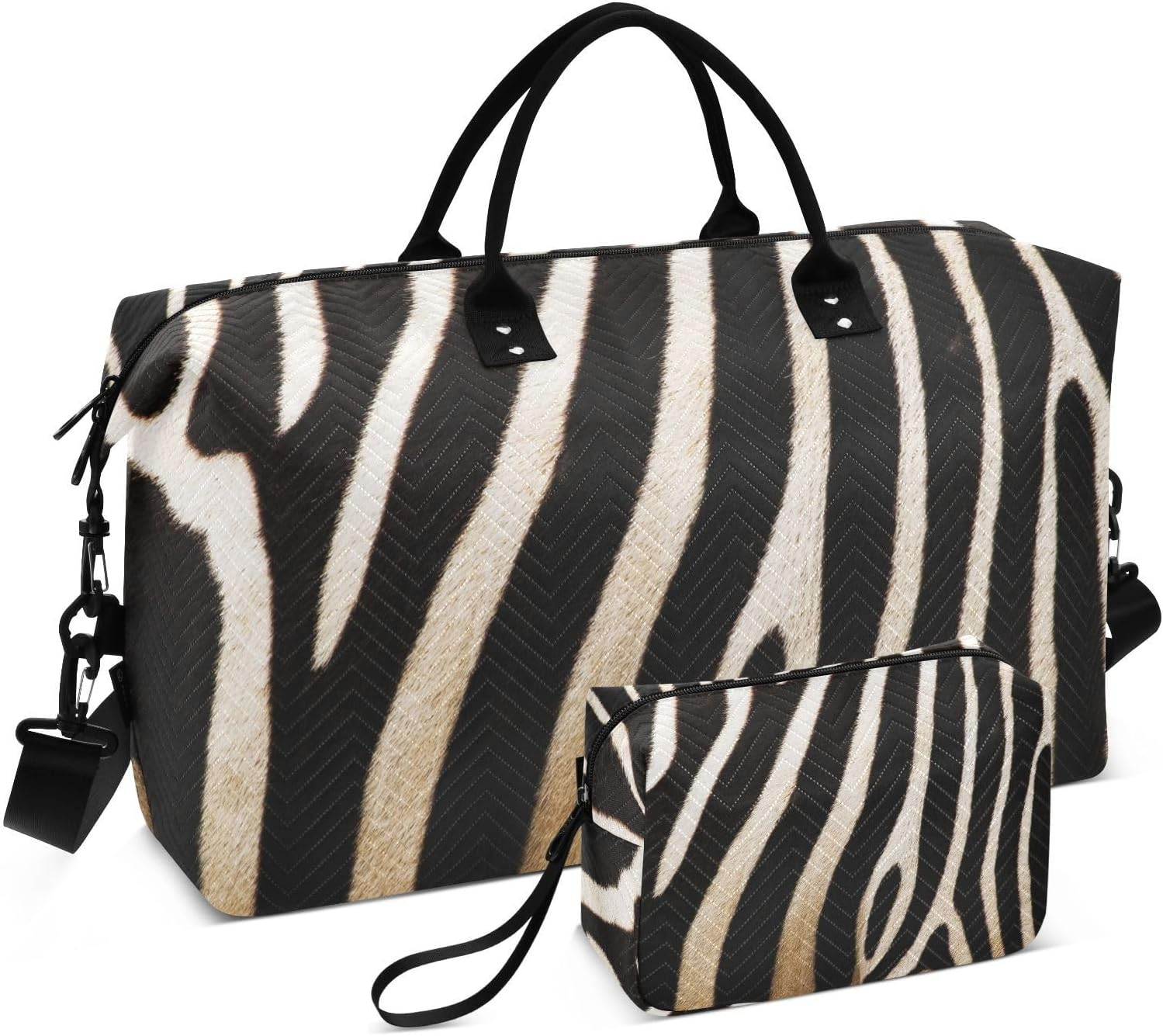 Aflyko Animal Print Travel Duffel Bag - Vintage Zebra Skin Sport Tote Gym Weekender Overnight Carry On Fitness Dance Go-To Daily Bag | Amazon (US)