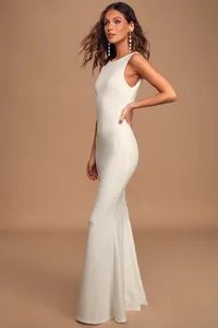 Love In Your Eyes Ivory Knotted Mermaid Maxi Dress | Lulus (US)