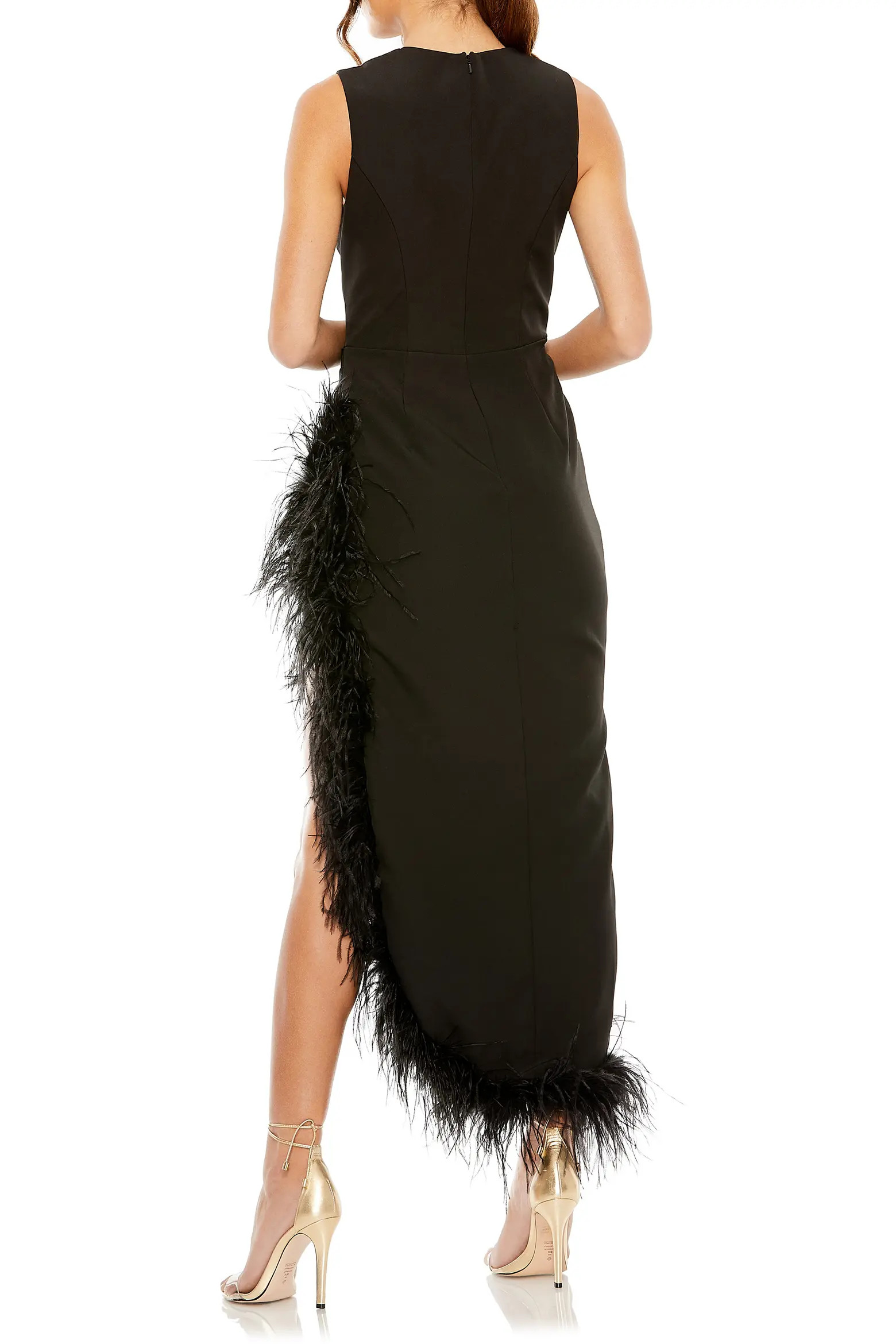Sleeveless Faux Wrap Dress with Feather Detail (Women) | Nordstrom | Nordstrom