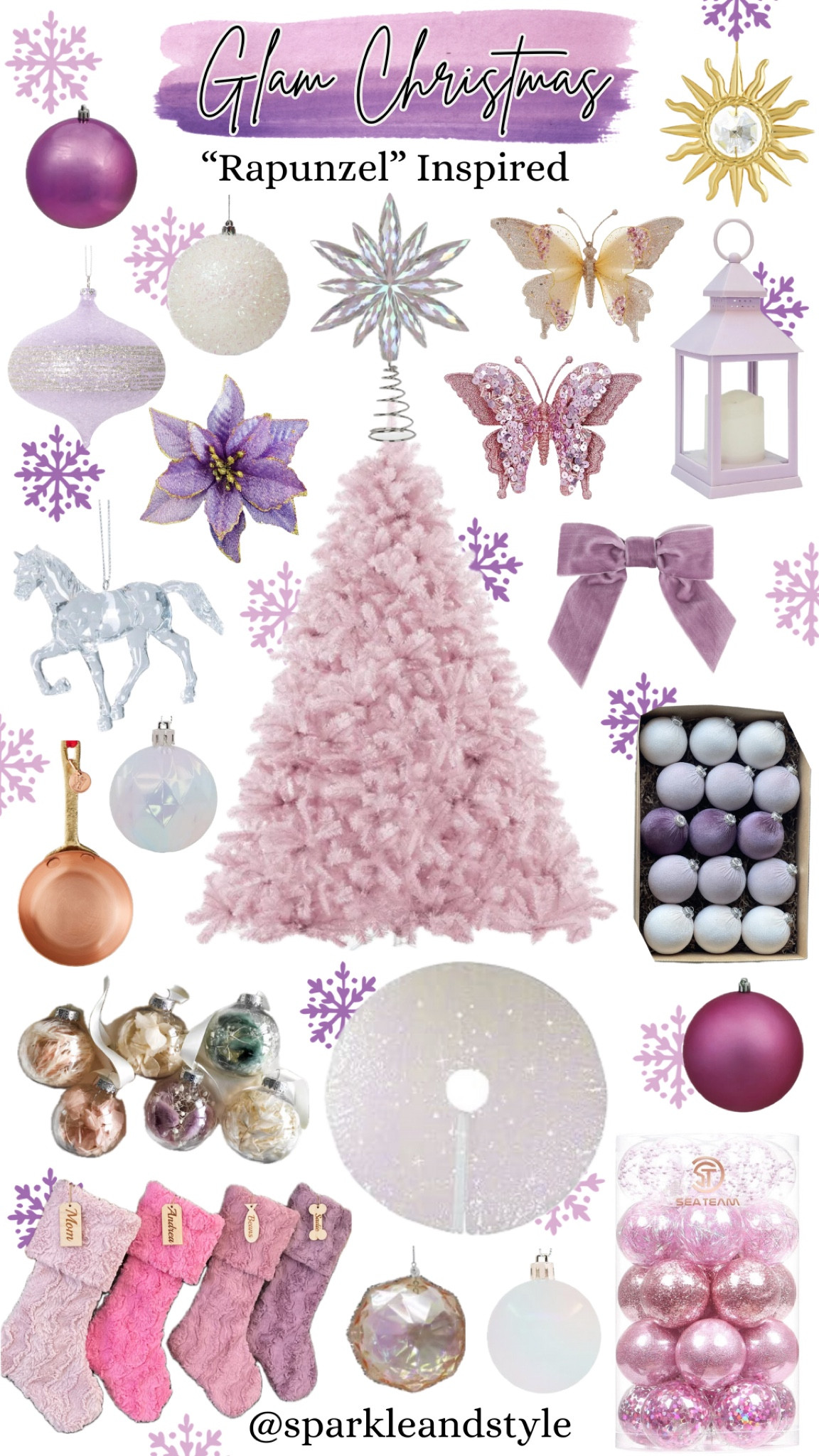 Glam Christmas: Rapunzel Inspired 🩷💜

Christmas decor, Christmas tree, Christmas ornaments, Christmas ribbon, Christmas tree skirt, christmas stocking, Christmas wreath, Christmas tree topper, Christmas stocking holder, Disney Christmas, pink and purple Christmas decor, pink Christmas ornaments, purple Christmas ornaments, velvet purple bow Christmas tree ornaments, iridescent sequin Christmas tree skirt, iridescent star Christmas tree topper, glass horse Christmas ornaments, pink and purple butterfly Christmas tree ornaments, pink and purple Christmas stockings, velvet purple ornaments, sun ornament, pan ornament, lilac lantern, flower ornaments, purple poinsettias, pearl ornaments, glitter ornaments, iridescent ornaments, iridescent gem ornaments, light pink Christmas tree, home interior, home decor, home accessories, home decoration, glam Christmas decor, girly girl Christmas, Luxe Christmas, elegant Christmas, classy Christmas, Christmas tree decorations, Christmas decorations

#LTKSeasonal #LTKHome #LTKHoliday