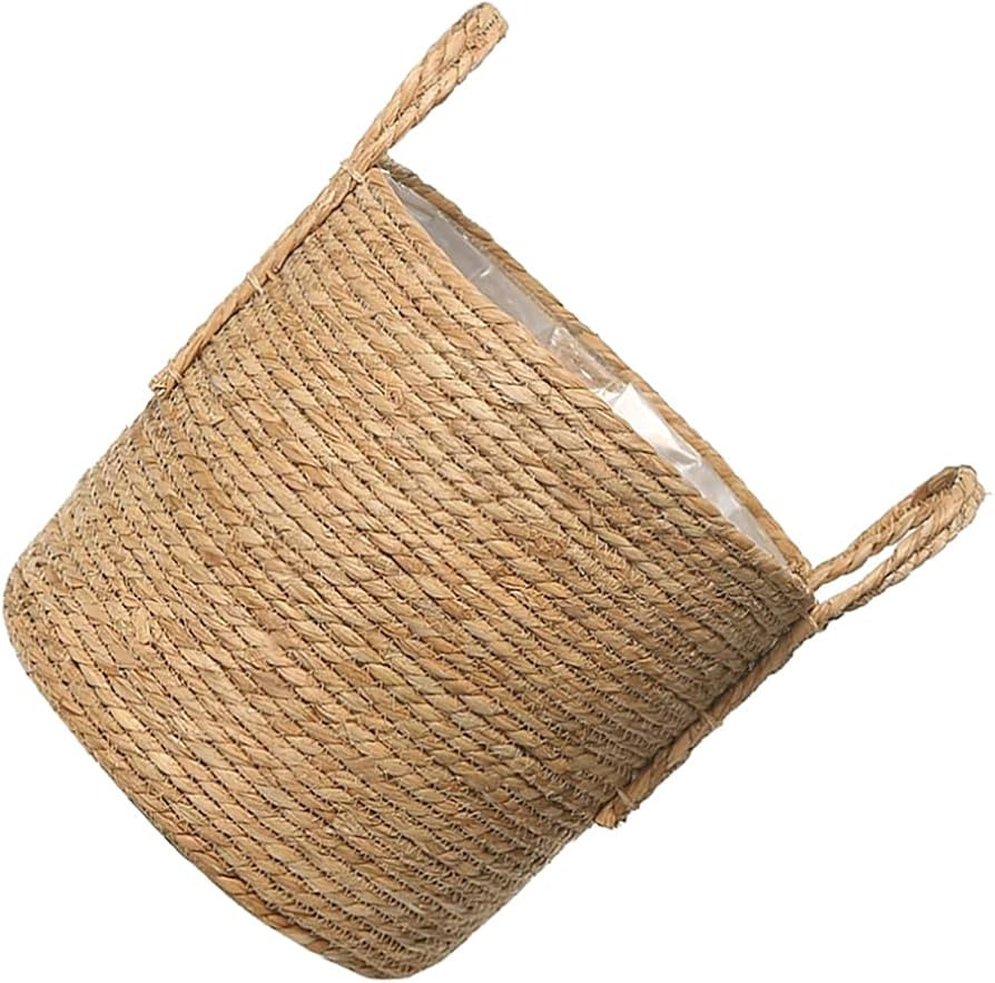 Alipis Seagrass Basket Planters Flower Pots with Plastic Liner, Plant Containers Storage Holder W... | Amazon (US)