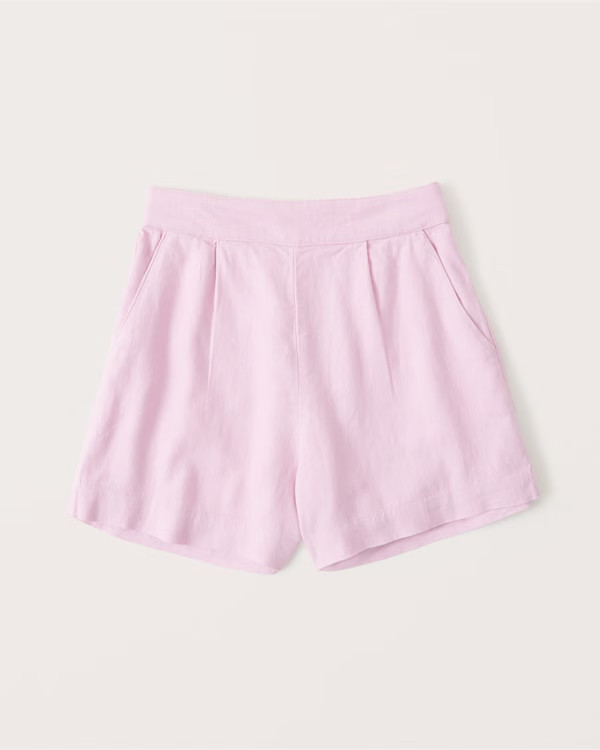Women's Linen-Blend Pull-On Shorts | Women's Bottoms | Abercrombie.com | Abercrombie & Fitch (US)