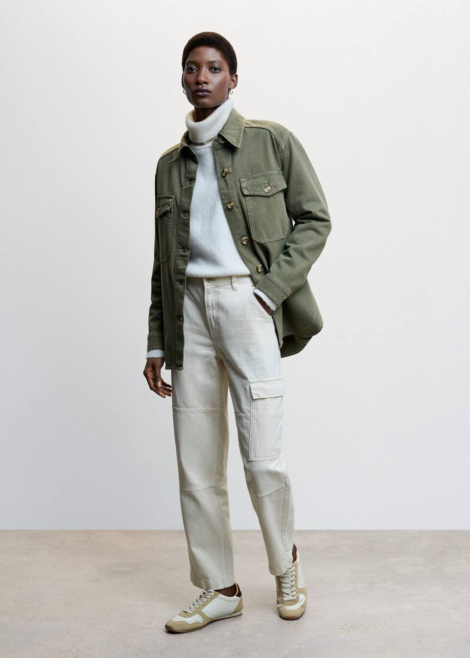 Chest-pocket cotton overshirt -  Women | Mango United Kingdom | MANGO (UK)