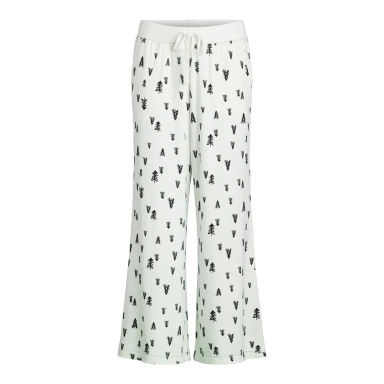 Joyspun Women's Hacci Knit Tree Print Sleep Pants, 30.5” Inseam, Sizes XS-3X | Walmart (US)