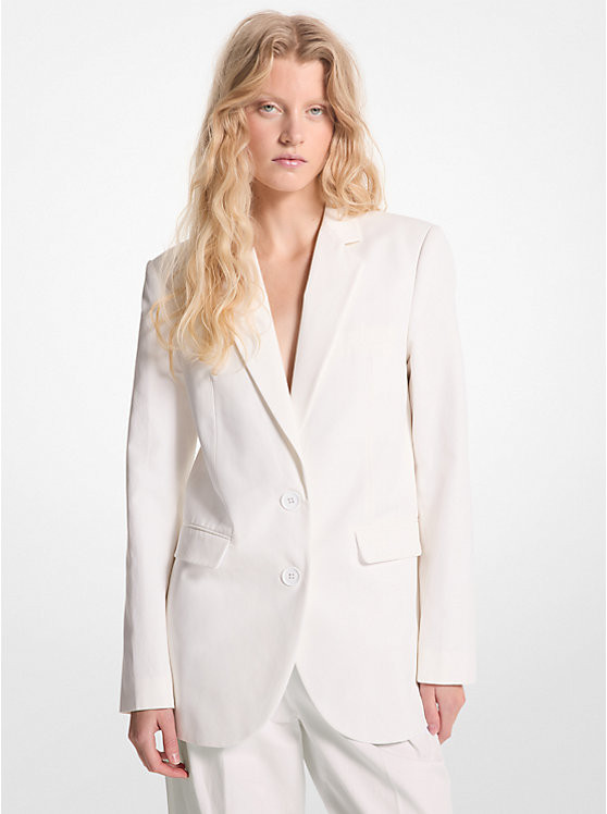 Cotton Blend Twill Blazer | Michael Kors US