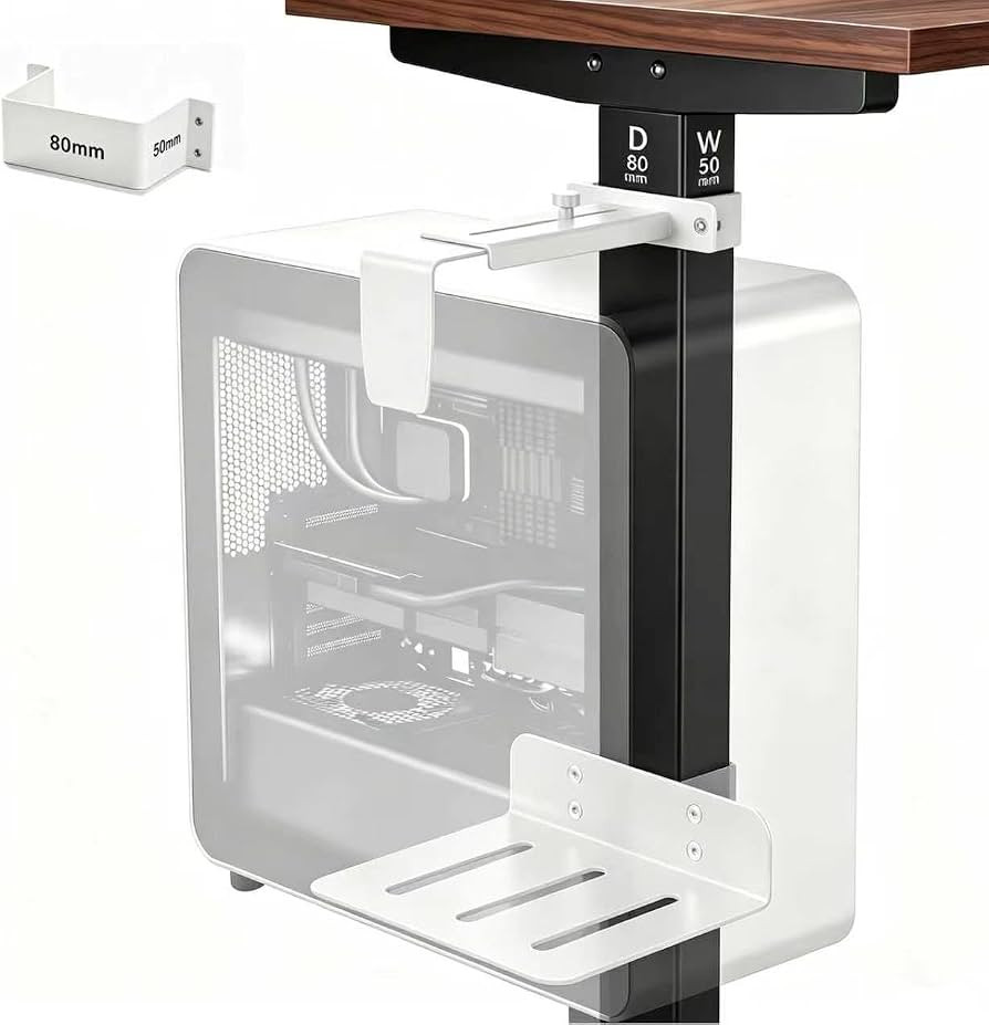 Under Desk PC Mount, No Drill CPU Holder for Standing Desk, Heavy Duty No-Drilling Computer Tower... | Amazon (US)