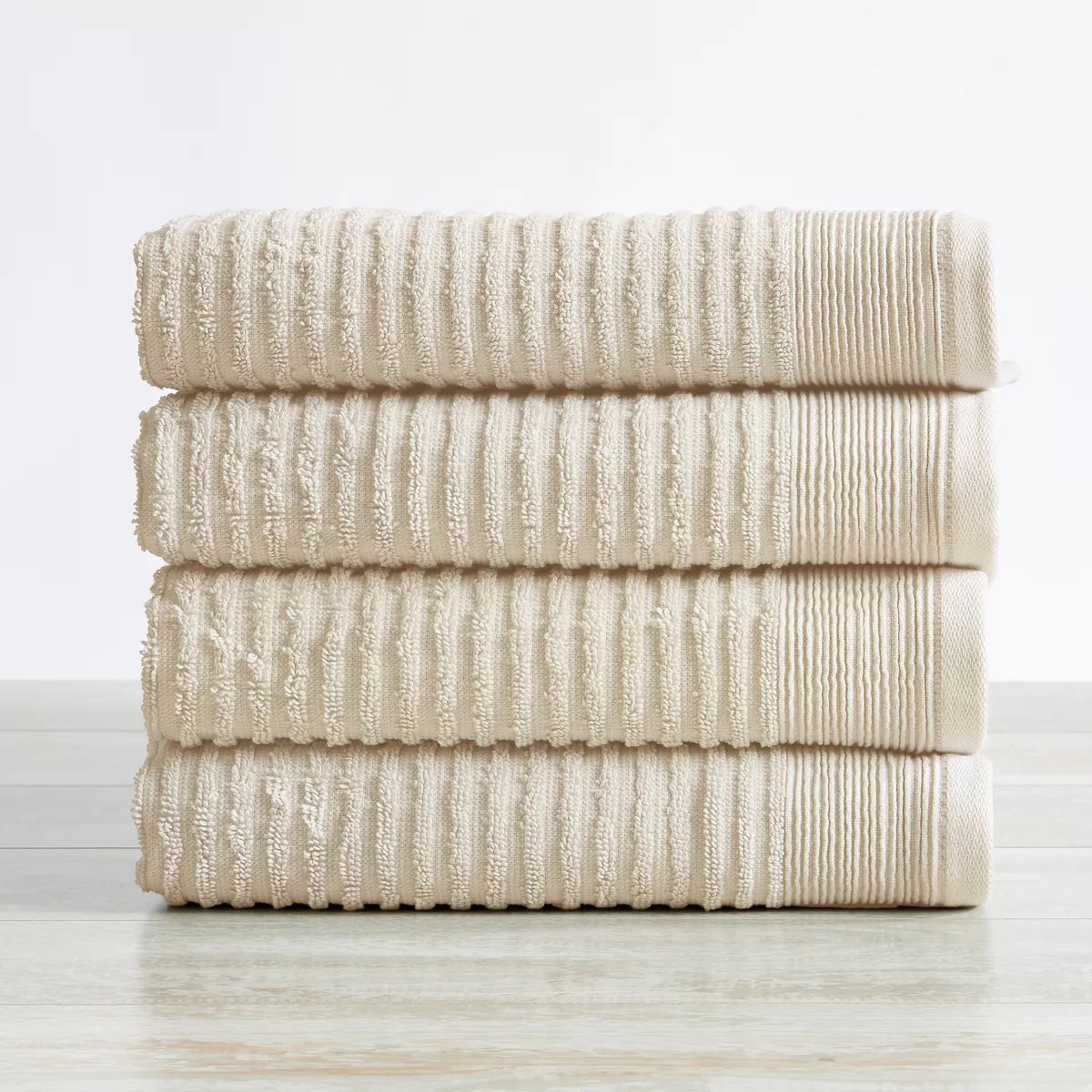 100% Cotton Quick-Dry Ribbed Texture Bath Towel Set | Target