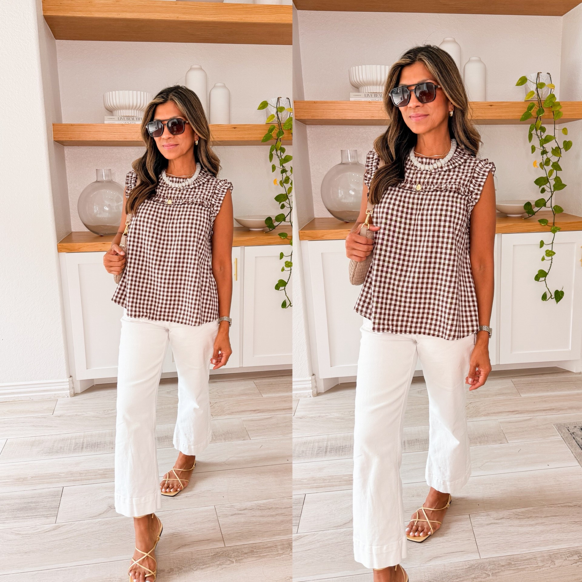 I’m 5’2” 118#ish for reference 
Top in small tts.
White jeans in XS tts.
Sandals (lace up) tts.
Accesories and bag are linked.
Summer outfits, white jeans, Amazon finds, over 50 style, midlife fashion, petite fashion,midlife women, affordable fashion, fashion over40

#LTKOver40 #LTKmomlife #LTKPetite