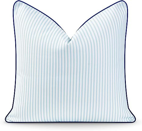 Hofdeco Premium Coastal Hampton Style Patio Indoor Outdoor Pillow Cover Only, 20"x20" Water Resis... | Amazon (US)