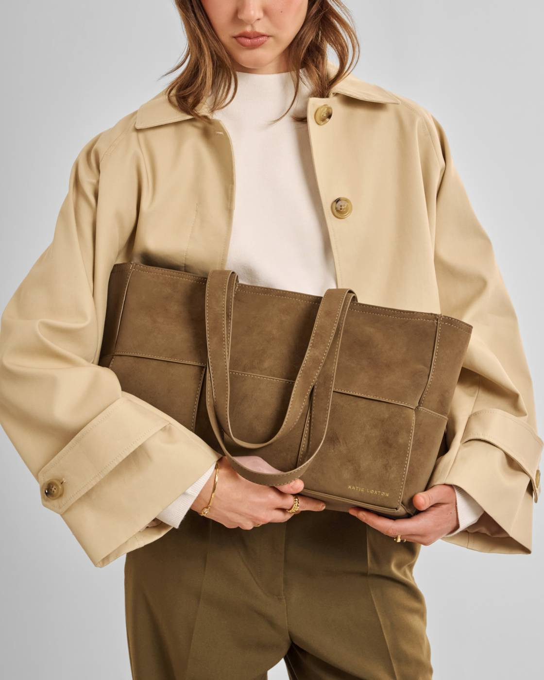Taya Hand Woven Suedette Tote Bag in Caramel | Katie Loxton Ltd. (UK)