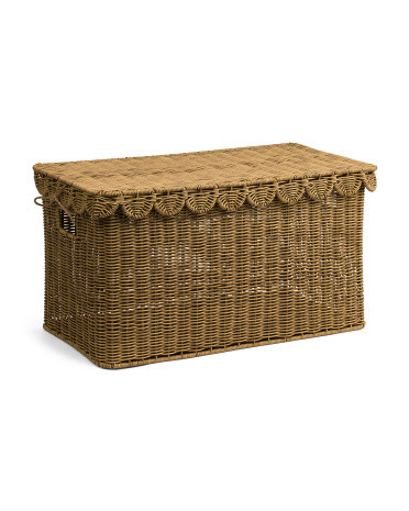 Large Resin Basket With Scalloped Rim | TJ Maxx