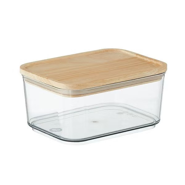 Rosanna Pansino x iD 3.5 c. Canister w/ Wood Lid Clear | The Container Store