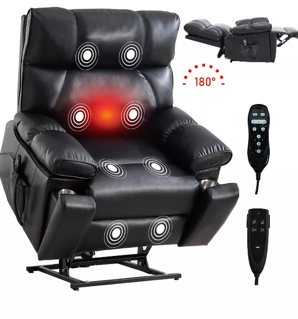 DYHOME Oversized Dual Motor Power Lift Recliner with Heat & Massage, Hidden Cup Holders, 400 lb Capacity, Faux Leather
 

 #LTKHome