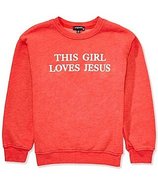 Originality Big Girls Long-Sleeve This Girl Loves Jesus Graphic Sweatshirt - S | Dillard's
