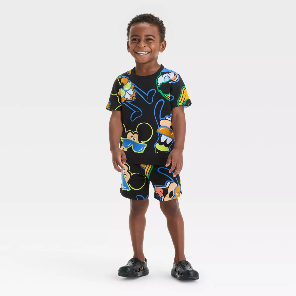 Toddler Boys' 2pc Disney Mickey and Friends Top & Shorts Set - Black | Target