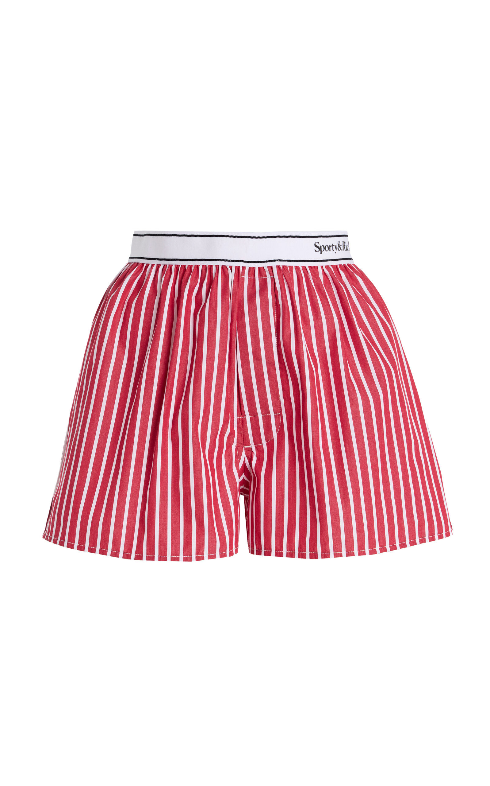Sporty & Rich Serif Cotton Stiped Logo Boxers - Moda Operandi | Moda Operandi (Global)