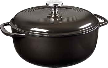 Lodge 6 Quart Enameled Cast Iron Dutch Oven with Lid – Dual Handles – Oven Safe up to 500° F... | Amazon (US)